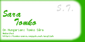 sara tomko business card